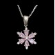 Lotus çiçeği pembe taşlı kadın kolye